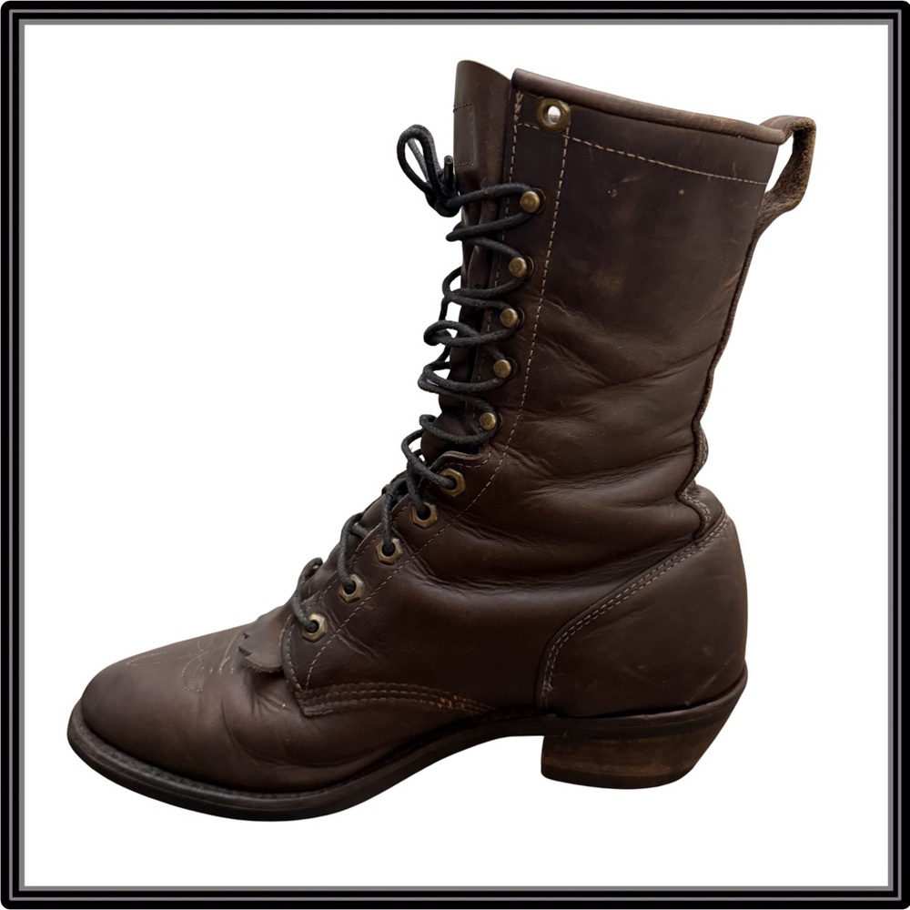 Mens Chippewa 29406 USA Leather Boot 8.5D Packer Bay Vintage Horse Logger Vibram - Picture 3 of 16